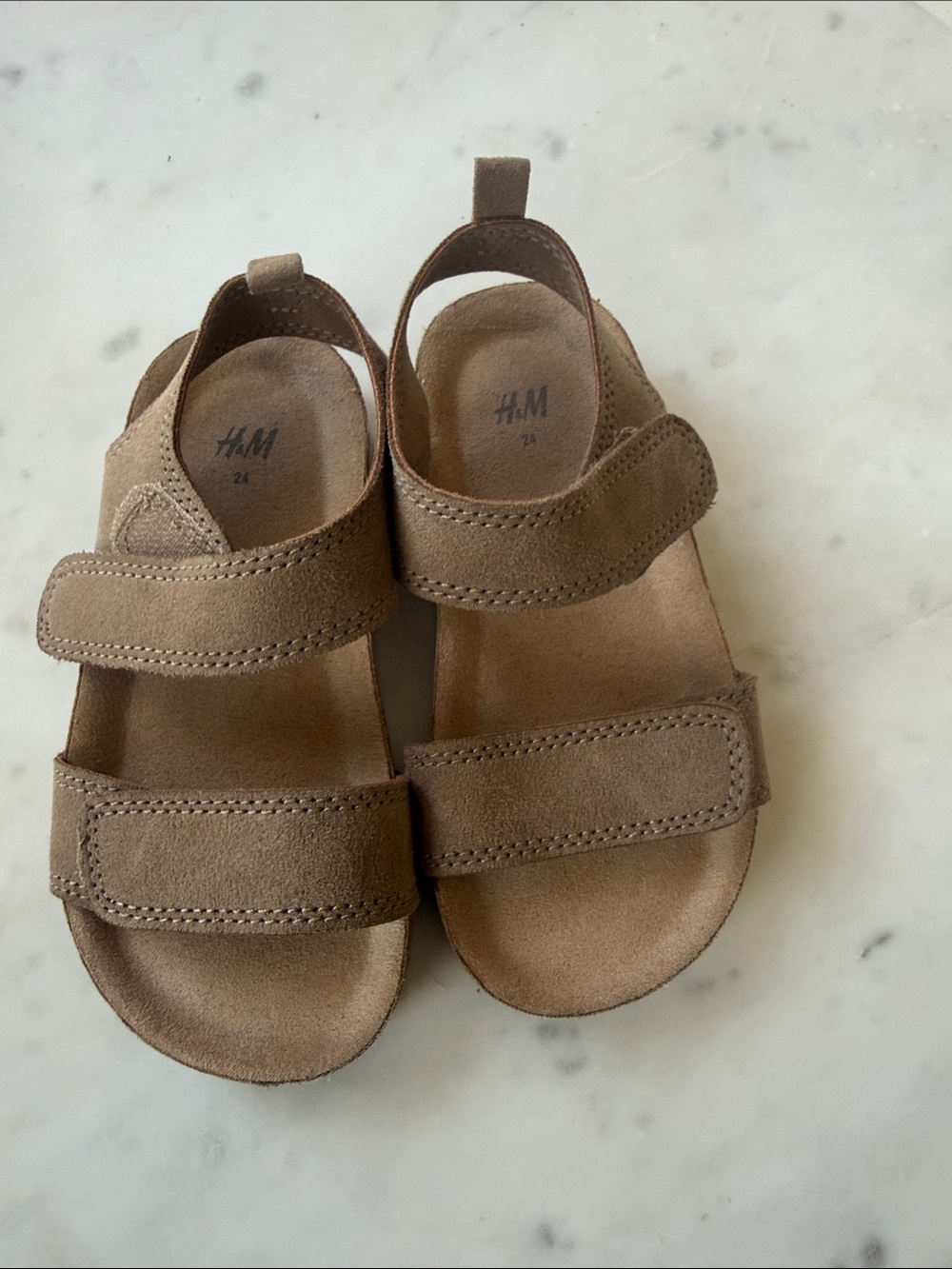 H&M Kids Tan Suede Double-Strap Sandals